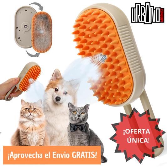 Cepillo Para Mascotas A Vapor 3 en 1 Recargable